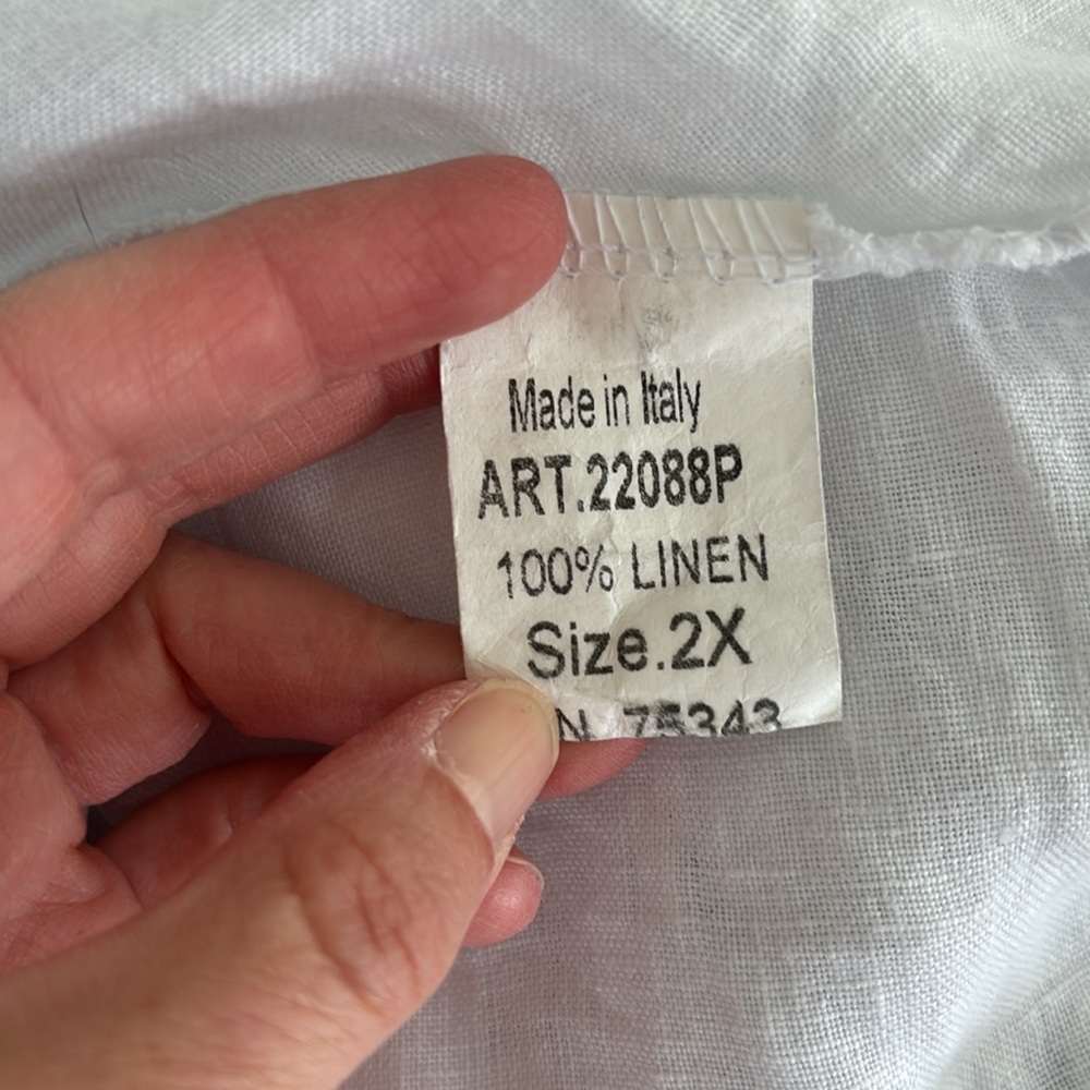 Valentina Naldi Linen and Eyelet Tunic White 2X - Picture 5 of 6